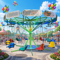 Nouvelle conception de chaise volante, équipement de parc d'attractions électrique à LED colorées, certifié CE ISO
