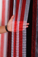 Rideau de perles moderne rouge et gris en forme de calebasse, cloison décorative pour salon, boutique, vente en gros, OEM, taille personnalisée