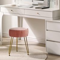 Pouf Ottoman Banc Tissu Siège Pied Round Ottoman Tabouret Maquillage Chaise pour Chambre