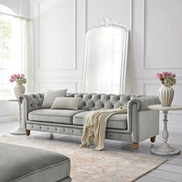 Nouveau style de canapé sectionnel de luxe européen capitonné en tissu, avec rembourrage en éponge, design moderne noir pour appartement et villa