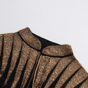 Bettergirl 2025 inverno nuovo <span class=keywords><strong>cardigan</strong></span> lungo in maglia con paillettes ricamato <span class=keywords><strong>oro</strong></span> nero - Product Image 6