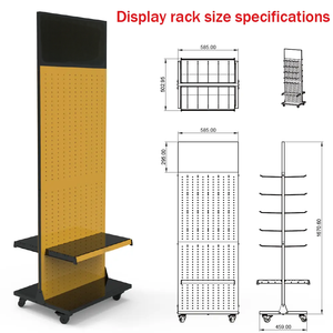 حامل عرض معدني متحرك خفيف الوزن مخصص لملحقات الهواتف المحمولة مع خطافات للمتاجر - Product Image 5