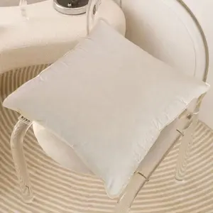 وسادة الرقبة بيضاء لغرفة المعيشة غطاء لحاف قطن 100% غطاء وسادة أريكة ريشة بطة رمادي
