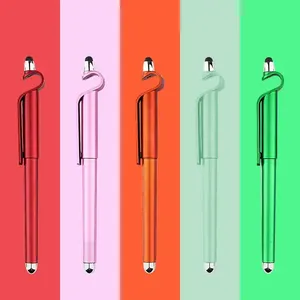 2-in-1 Stylus Ballpoint Pen with Phone Stand Clip, Multi Color Metal Touch Screen Pen Custom Logo for Promotional Business Gifts - Product Image 4