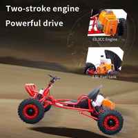 Kart tout-terrain professionnel à essence 2 temps 63,3 cm³ avec freins à disque hydrauliques, vitesse maximale 25-30 km/h, buggy à transmission par chaîne pour adultes