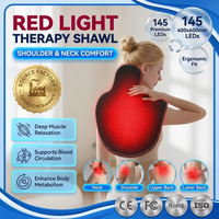 Châle enveloppant 3-en-1 à 145 LED pour thérapie par lumière rouge, pour le confort du cou, du dos et du corps