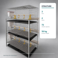 Cage à volailles, cage à poules pondeuses à 3 niveaux, 2 portes, cage à poulets de chair pour 72 poulets, cage à poules pondeuses en batterie, vente pour les fermes au Pakistan