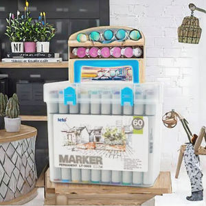 プレミアムデュアルカラフルな<span class=keywords><strong>Sharpie</strong></span>アートマーカーコピスケッチハイライターペンセット子供用アルコールベースの永久紙ガラス6mmファイン - Product Image 4