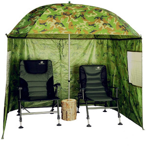 Parapluie de pêche camouflage avec mur latéral et fenêtres zippées Brolly portable pour les sports de plein air - Product Image 3