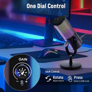 Microphone de jeu USB Neewer avec effet lumineux RVB, Plug & Play, fonctionnement silencieux et gain réglables en un <span class=keywords><strong>clic</strong></span>, CM24 - Product Image 6