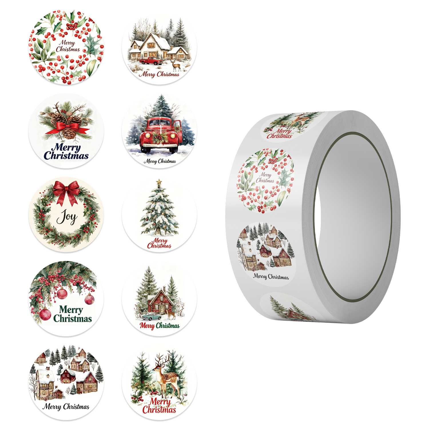 Jjt270 rouleau d'autocollants joyeux Noël