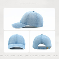 Gorra de Béisbol de Mezclilla para Primavera/Verano, Color Sólido, Casual, Protección Solar, Ajustable, Varios Colores Opcionales
