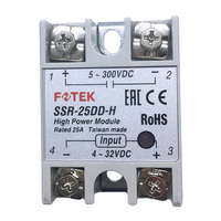 Ssr-25dd-h Kontrol Relay Solid State Fase Tunggal dengan Input 4~32vdc Output 5~300vdc Arus 25a Zero Crossing Baru Asli