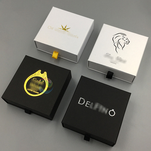 High Quality Black Custom LOGO Jewelry Gift <b>Paper</b> Sliding Drawer Cardboard Box - Product Image 5