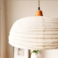 Luminaire suspendu pour table à manger Wabi Sabi, bois massif, tissu en lin, lustre LED à intensité variable 3-CCT, décoration intérieure