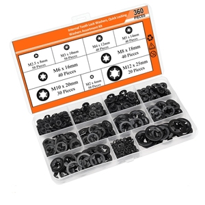 Kit d'assortiment de rondelles plates en nylon OKYN-Y0175, 360 pièces, M2 à M12, rondelles d'étanchéité isolantes noires et blanches, ensemble dans une boîte de rangement - Product Image 3