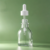 Flacon compte-gouttes en verre transparent, flacon pour essence liquide, flacon d'huile essentielle de 50 ml, flacon d'emballage pour produits de soin de la peau