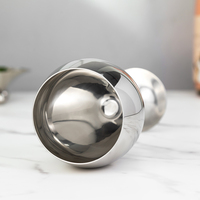 Copa de Vino de Acero Inoxidable 304 de Grado Alimenticio de 330 ml, Acabado Espejo, con Tallo, para Bar, Bodas y Fiestas
