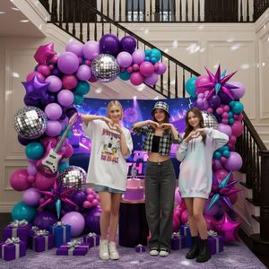 K-Pop Music with purple pink Teal <strong>Balloon</strong> Arch Kit &amp; Disco Explosion Foil <strong>Balloons</strong> for pop Movie Fans Party <strong>Prom</strong> Theme Decor - Product Image 2