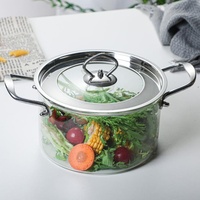 Marmite de cuisson classique en verre borosilicate transparent, écologique et alimentaire, pour la maison, idéale pour le shabu-shabu, les bouillies et les soupes au gaz