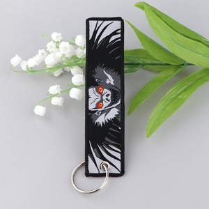 Porte-clés en tissu brodé avec motif de dessin animé Blue Lock et Death Note, décoration artistique tissée - Product Image 3