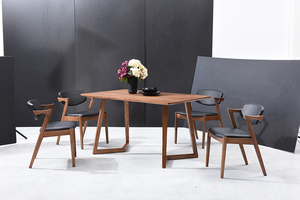 <strong>Mid</strong> <strong>Century</strong> Z Shape Solid Wood <strong>Dining</strong> <strong>Chair</strong> Ash Wood Retro Upholstered Armchair Vintage Restaurant Furniture <strong>Table</strong> <strong>and</strong> <strong>Chair</strong> Set - Product Image 6