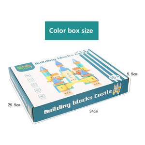 Bloques de Construcción de Madera Apilables para Niños, 63 Piezas, Color Verde Castillo, los Más Populares del 2026, para Niños de 5 a 7 Años - Product Image 6