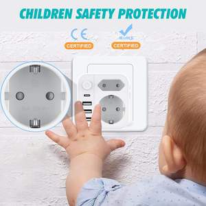 Offre Spéciale Allemagne <span class=keywords><strong>Adaptateur</strong></span> de prise de voyage 3 USB 1Type C 16A <span class=keywords><strong>Courant</strong></span> nominal Personnalisé <span class=keywords><strong>Europe</strong></span> USA <span class=keywords><strong>Adaptateur</strong></span> de prise SDK en gros - Product Image 6