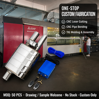 Système d'échappement personnalisé, soudage TIG, pièces usinées CNC, silencieux d'échappement, entrée simple, sortie double, type H, silencieux à vide