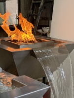 Chauffe-eau extérieur à gaz en acier inoxydable avec télécommande, style luxe personnalisé, pour fontaine d'eau extérieure