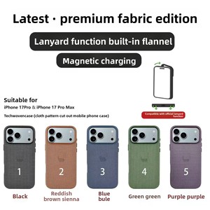 Custodia per telefono con motivo tecnologico intrecciato 17 Pro Max, custodia magnetica con pulsante AI, stile tessuto traforato, uguale a quell'originale dal sito ufficiale - Product Image 2