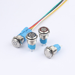 LED Car <strong>Switch</strong> Mini Metal <strong>Button</strong> <strong>Switch</strong>, Waterproof <strong>Vandalism</strong> <strong>Resistant</strong> Instantaneous Locking <strong>Button</strong> <strong>Switch</strong>, <strong>12mm</strong> 16mm 19mm 22mm - Product Image 1
