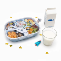 Boîte à lunch bento en plastique 2024, très vendue, anti-fuite, rectangulaire, pour collations, sans BPA, utilisable au micro-ondes, pour l'école - pour enfants