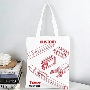 Customizable Eco-Friendly Recyclable <b>Canvas</b> <b>Tote</b> Bag Zipper Closure Shoulder/Hand Handles Custom Logo Color Options-Medium Size - Product Image 2