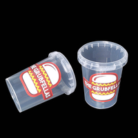 Conteneur alimentaire rond en PP sans BPA avec logo personnalisé, 500g, 16oz, pour houmous, avec couvercle anti-effraction