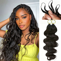 Fournisseur Alibaba de premier plan : Extensions de cheveux humains au crochet, grade 15A, ondulées, pré-séparées pour tresses bohèmes et nœuds miracle