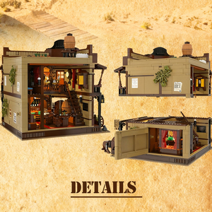 Cayi Tây Saloon ánh sáng xây dựng gạch thiết lập 2085 pcs cũ Tây Saloon dẫn ánh sáng xây dựng xây dựng mô hình thiết lập đồ chơi - Product Image 4