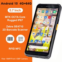 Scanner de codes-barres 6 pouces, android 10, robuste et étanche, terminal de données, avec pda, zèbre, 2D, à la mode