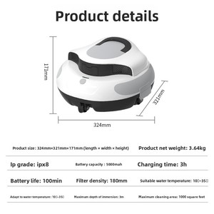 Aspiradora de Piscina de Alta Potencia 11.1V, Material PP, Larga Duración, Inalámbrica, Automática e Inteligente - Product Image 3