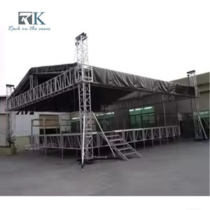 เวทีอลูมิเนียมติดตั้งรวดเร็ว พื้นผิวกันลื่นสีดำ พร้อมกระโปรงเวที - Product Image 6