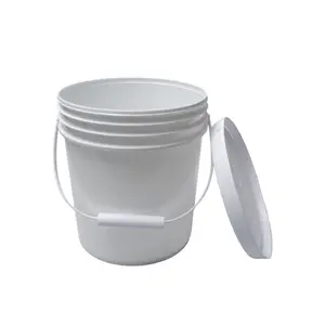Plastic Paint Bucket 5-20L PP Pail White Round Drum For Industrial With Plastic Metal Handle
