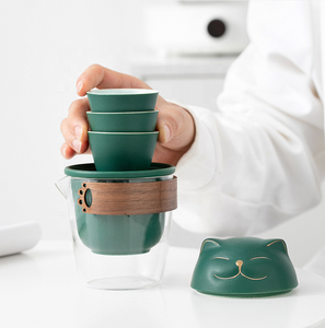 Mini théière de voyage <span class=keywords><strong>en</strong></span> céramique, style Kung Fu chinoise, 1 théière, 3 tasses, <span class=keywords><strong>tasse</strong></span> <span class=keywords><strong>à</strong></span> <span class=keywords><strong>thé</strong></span> <span class=keywords><strong>en</strong></span> <span class=keywords><strong>porcelaine</strong></span> <span class=keywords><strong>avec</strong></span> <span class=keywords><strong>infuseur</strong></span> <span class=keywords><strong>à</strong></span> <span class=keywords><strong>thé</strong></span>, sac Portable pour l'extérieur - Product Image 3