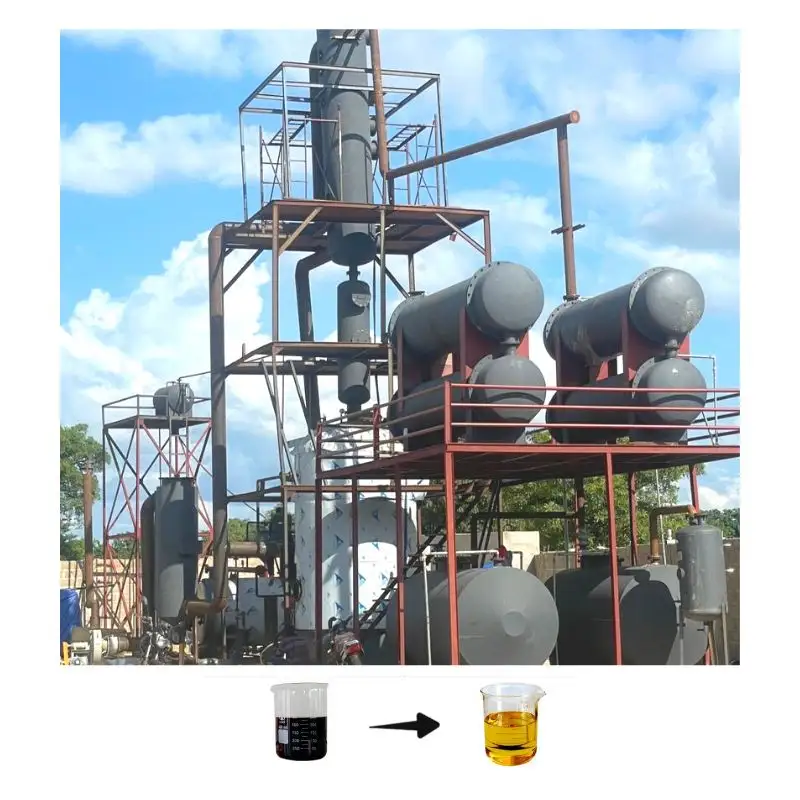New Solid catalysts Process distillation Machine convert tire Pyrolysis oil to Cleaner diesel fuel With Different capacity