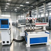 Routeur CNC multifonction à têtes multiples, machine de gravure et de découpe du bois à 4 procédés, système de contrôle Syntec, haute productivité