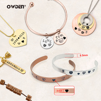 OWDEN alta calidad 6 uds joyería estampado 3mm acero Metal sello conjunto corazón diseño forma punzón herramientas DIY herramienta joyería perforadora modelo