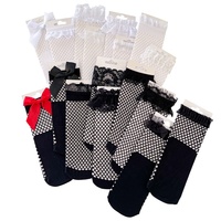 Kaos Kaki Jaring Ikan Renda Putih Hitam Grosir, Kaos Kaki Jaring Tipis Musim Panas untuk Wanita