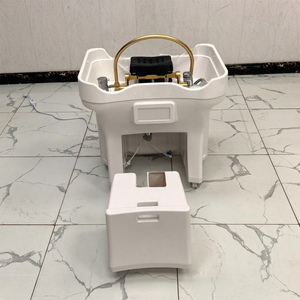 Kisen 2024 - Lavacabezas Portátil de Piel Sintética de Lujo Moderno de 50L, Equipo de Spa Capilar sin Plomería, Circulación de Agua, Muebles de Salón - Product Image 1