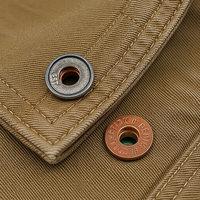 Kancing Jeans 18mm Logo Kustom Kuningan dengan Alas Baja Tahan Karat, Huruf Terukir, Kancing 2 Prong untuk Jaket Denim
