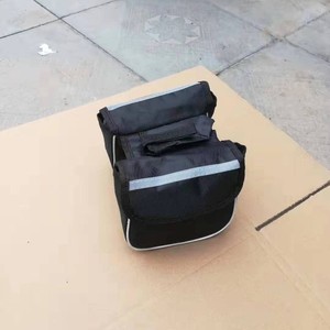 <b>Bicycle</b> Bag Front <b>Frame</b> Storage Portable Black With Inner Liner Cycling Gear Tool Bag - Product Image 4