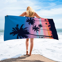Serviette de plage de luxe recyclée anti-sable à séchage rapide avec logo personnalisé serviette de plage de luxe à séchage rapide en microfibre imprimée